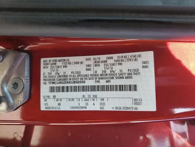 2019 FORD ESCAPE SE  