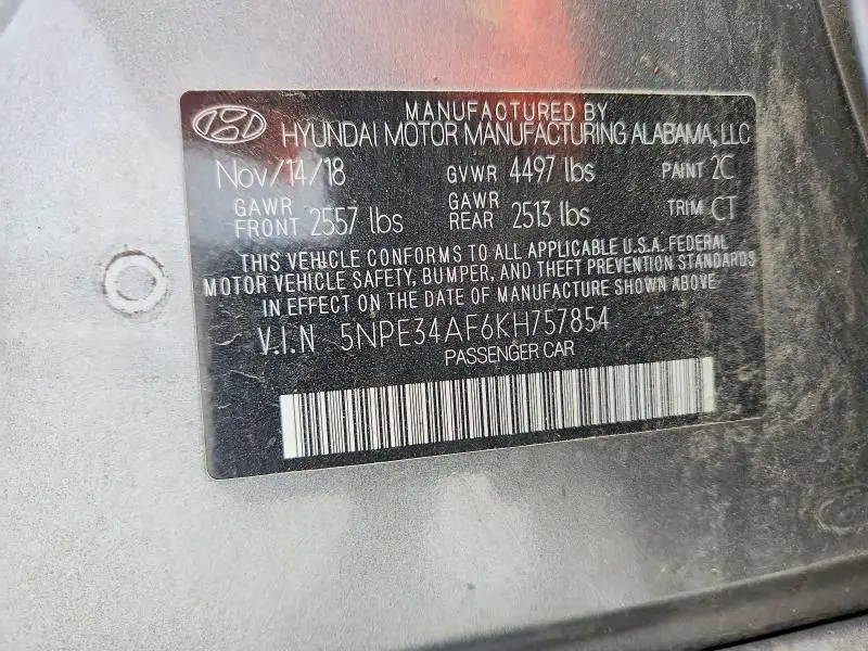 2019 HYUNDAI SONATA SPORT  