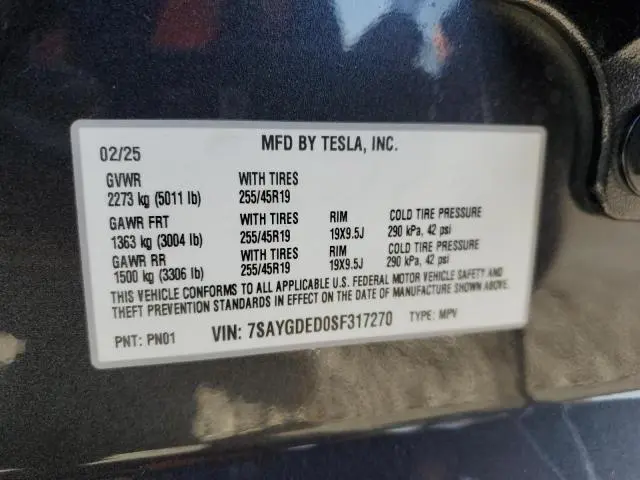 2025 TESLA MODEL Y 