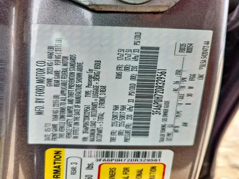 2013 FORD FUSION SE  