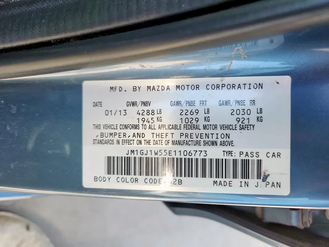 2014 MAZDA 6 GRAND TOURING  