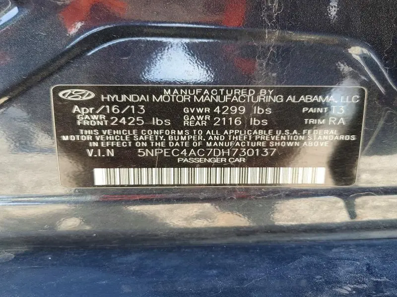 2013 HYUNDAI SONATA SE  