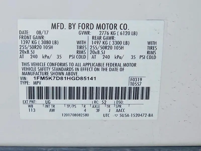 2017 FORD EXPLORER XLT  