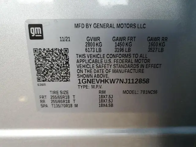 2022 CHEVROLET TRAVERSE LT  