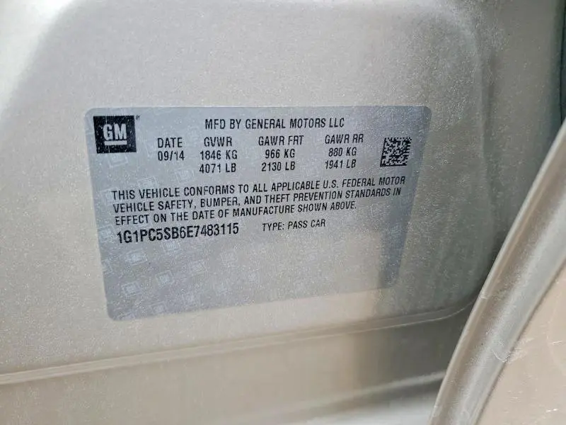 2014 CHEVROLET CRUZE LT  