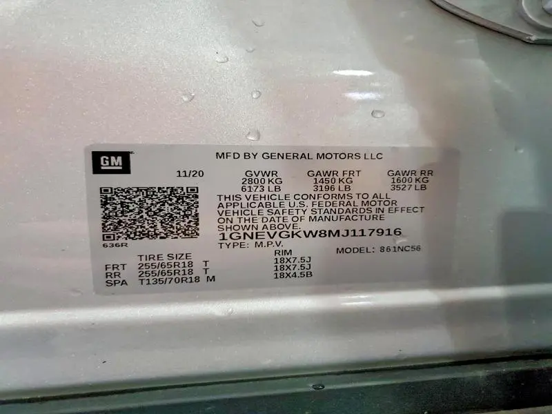 2021 CHEVROLET TRAVERSE LT  