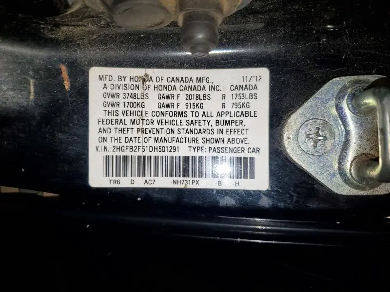 2013 HONDA CIVIC LX  
