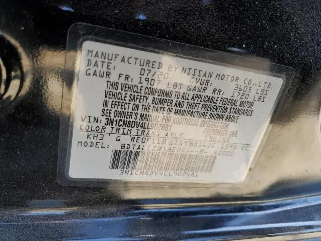 2020 NISSAN VERSA S  
