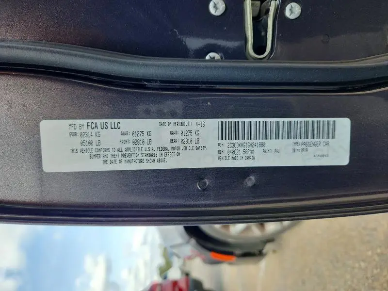 2016 DODGE CHARGER SXT  