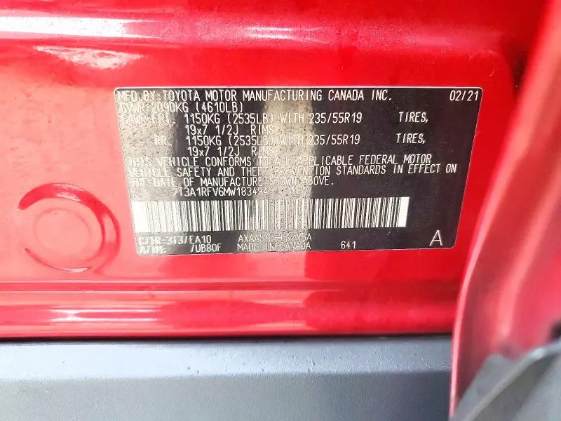 2021 TOYOTA RAV4 XLE PREMIUM  