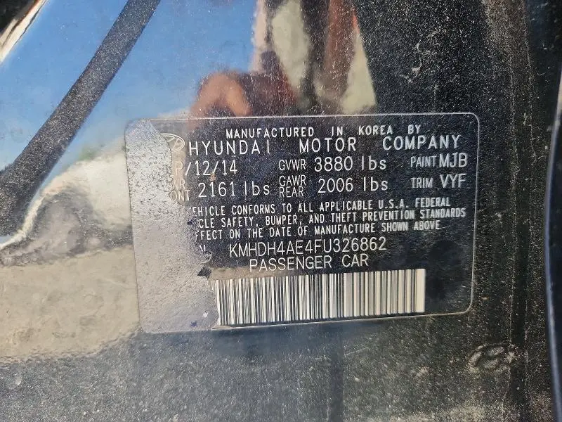 2015 HYUNDAI ELANTRA LIMITED  