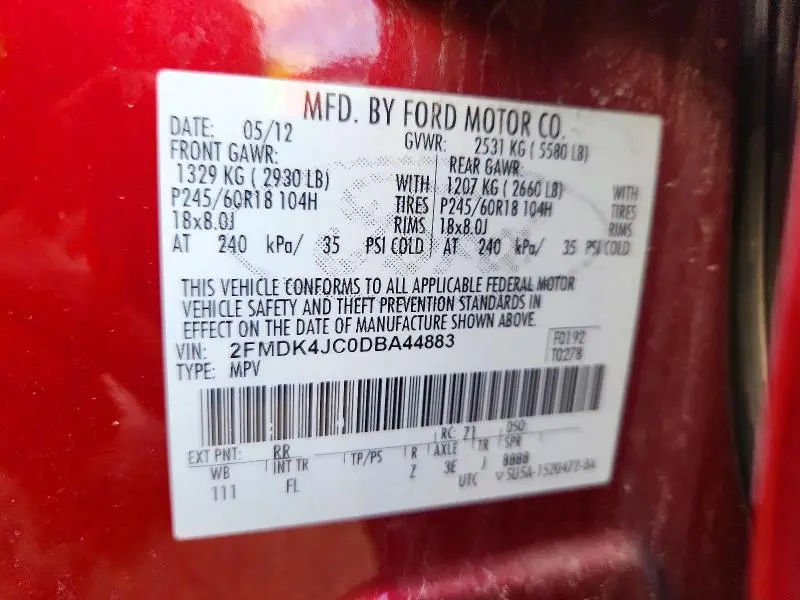 2013 FORD EDGE SEL  