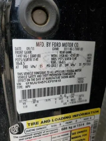 2012 FORD EXPEDITION XLT