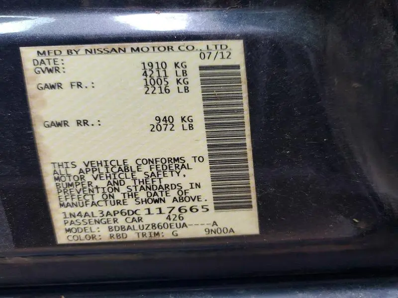 2013 NISSAN ALTIMA 2.5  