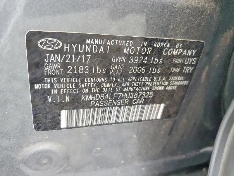 2017 HYUNDAI ELANTRA VALUE EDITION  