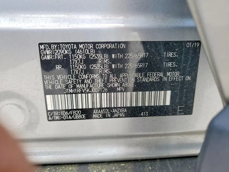 2019 TOYOTA RAV4 LE  
