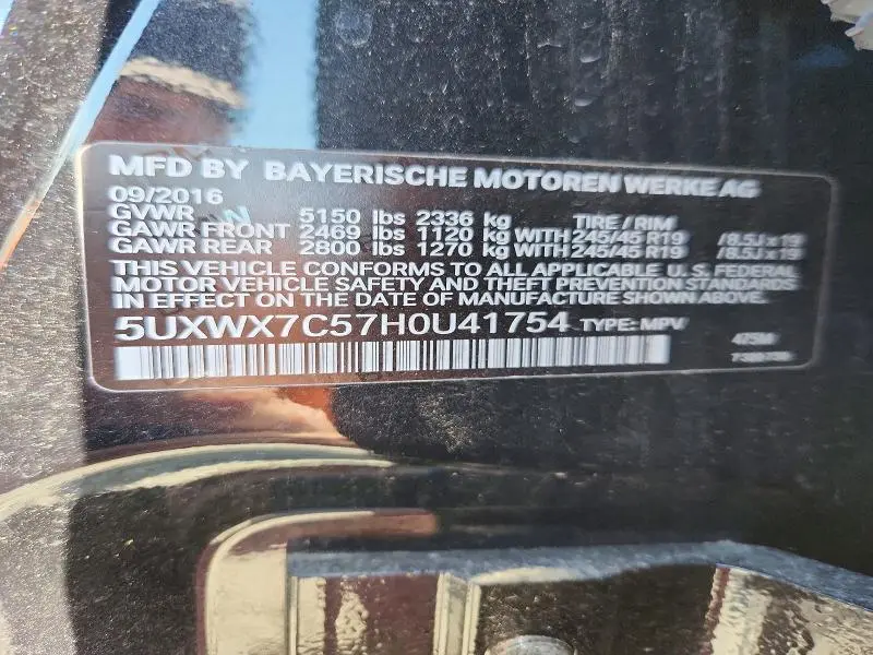2017 BMW X3 XDRIVE35I  