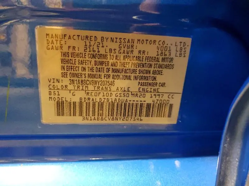 2022 NISSAN SENTRA SV  