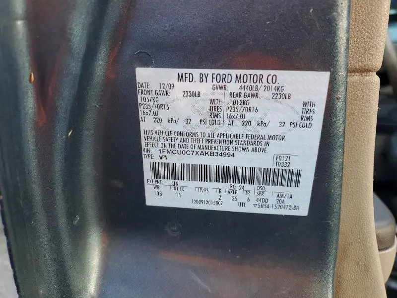 2010 FORD ESCAPE XLS  