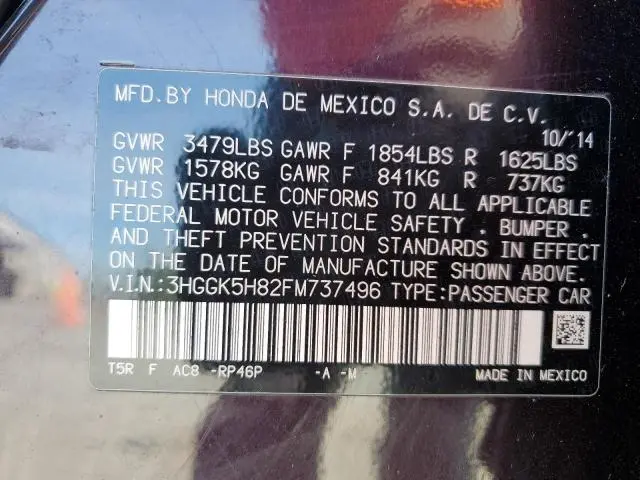 2015 HONDA FIT EX  