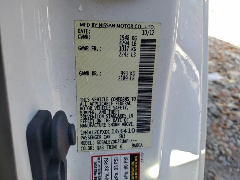 2013 NISSAN ALTIMA 2.5 S  