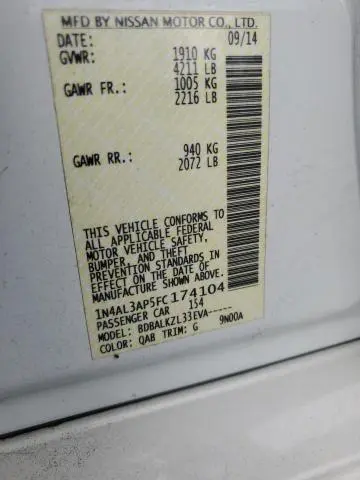 2015 NISSAN ALTIMA 2.5