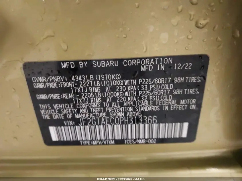 2023 SUBARU CROSSTREK PREMIUM