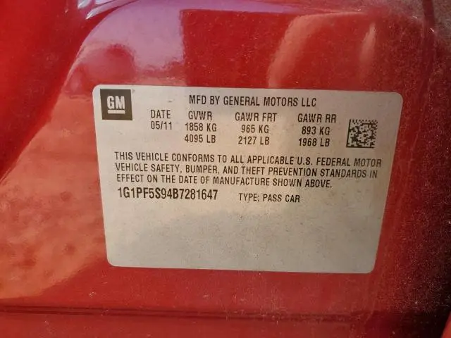 2011 CHEVROLET CRUZE LT  