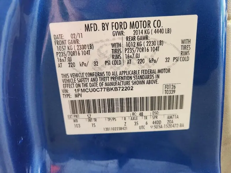 2011 FORD ESCAPE XLS  