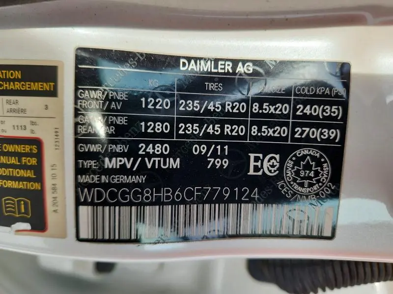 2012 MERCEDES-BENZ GLK 350 4MATIC  