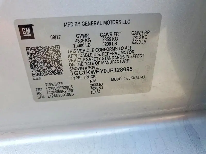 2018 CHEVROLET SILVERADO K2500 HEAVY DUTY LTZ  