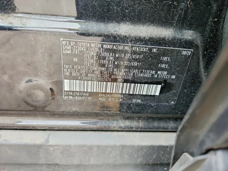 2020 TOYOTA RAV4 XLE  