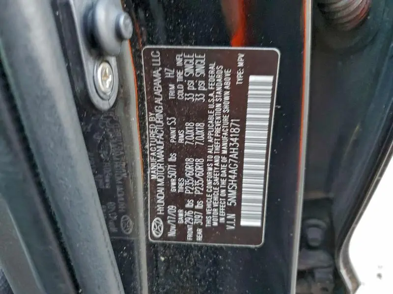 2010 HYUNDAI SANTA FE SE  