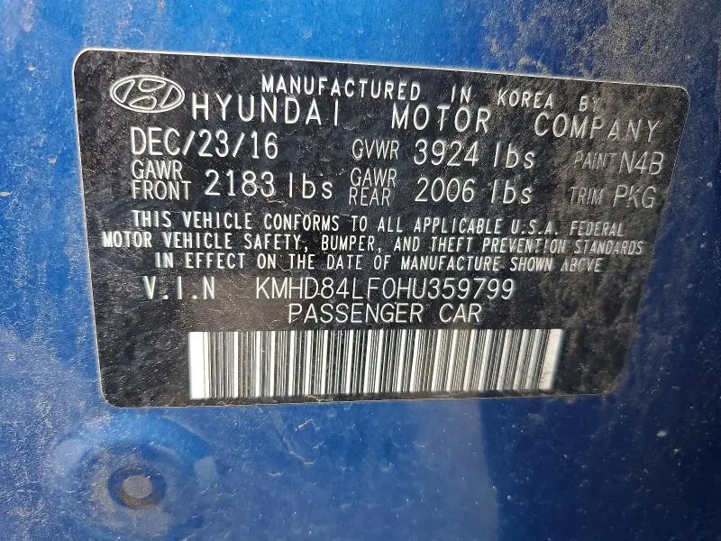 2017 HYUNDAI ELANTRA LIMITED  