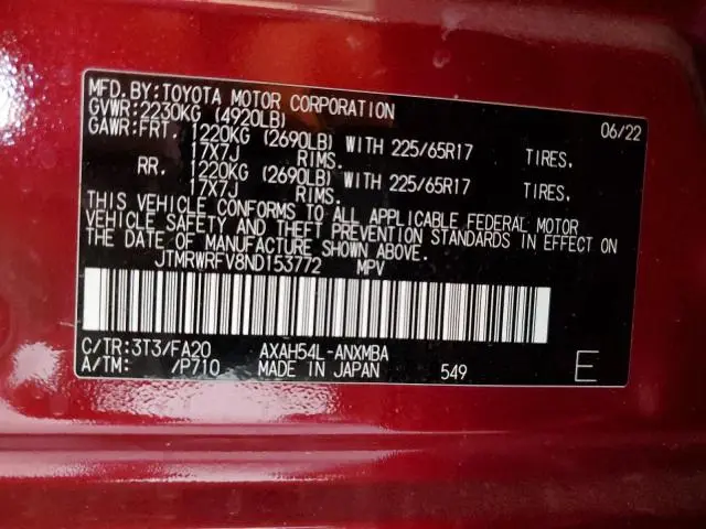 2022 TOYOTA RAV4 XLE  