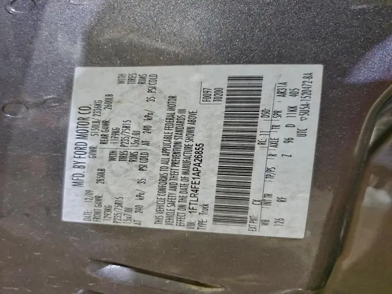 2010 FORD RANGER SUPER CAB  