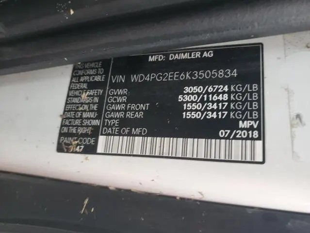 2019 MERCEDES-BENZ METRIS   