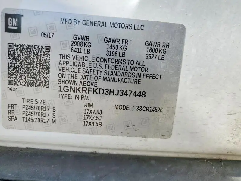 2017 CHEVROLET TRAVERSE LS  