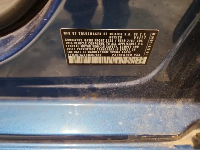 2017 VOLKSWAGEN JETTA S  