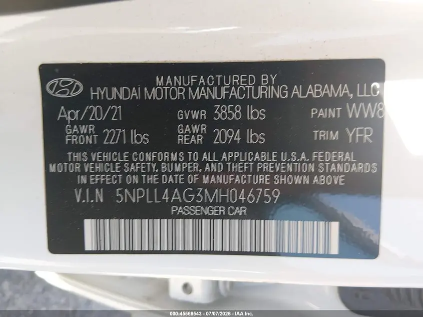 2021 HYUNDAI ELANTRA SE