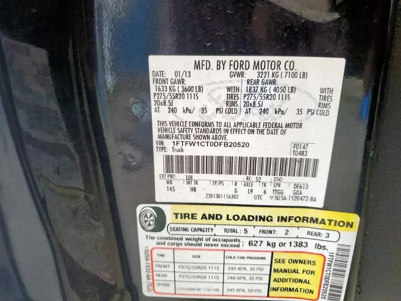 2013 FORD F150 SUPERCREW  