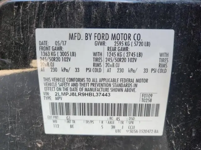 2017 LINCOLN MKX RESERVE  