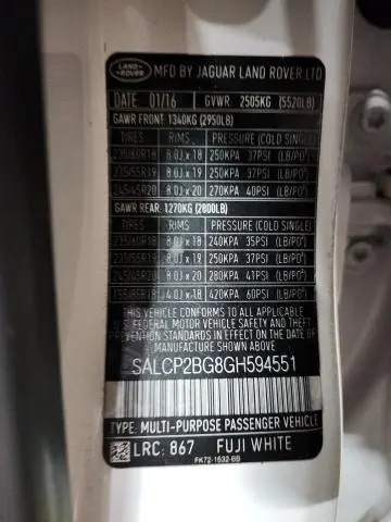 2016 LAND ROVER DISCOVERY SPORT SE  