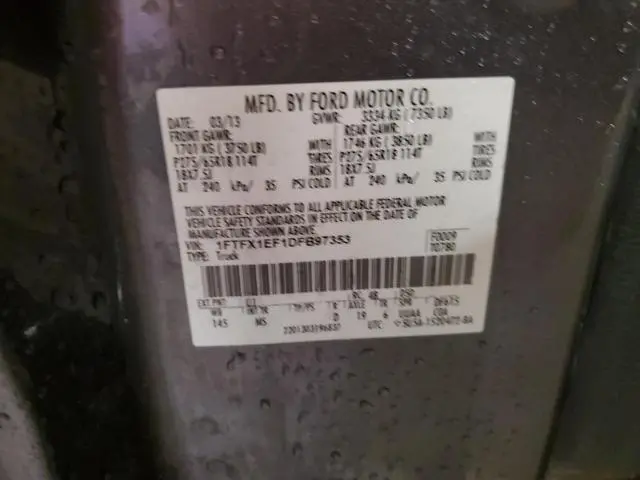 2013 FORD F150 SUPER CAB  