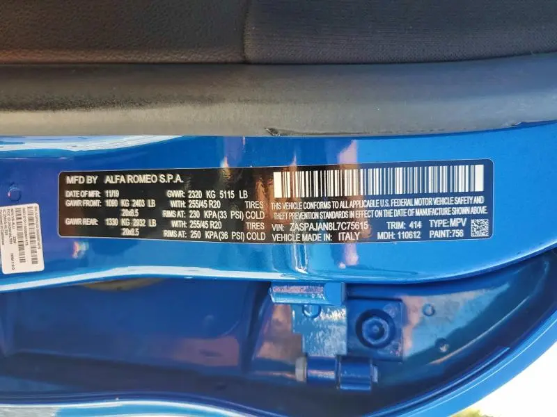 2020 ALFA ROMEO STELVIO   