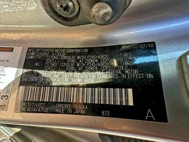 2010 TOYOTA 4RUNNER SR5  