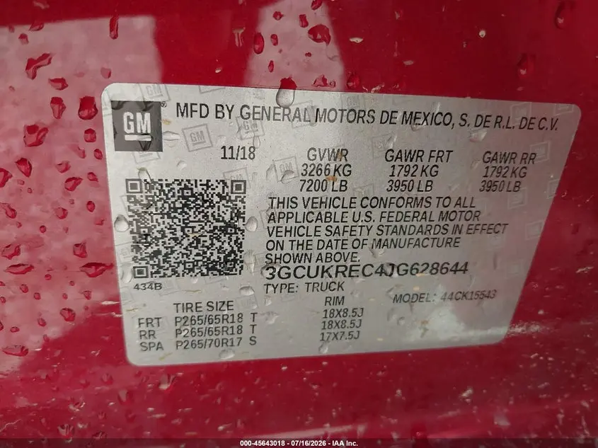 2018 CHEVROLET SILVERADO 1500 2LT