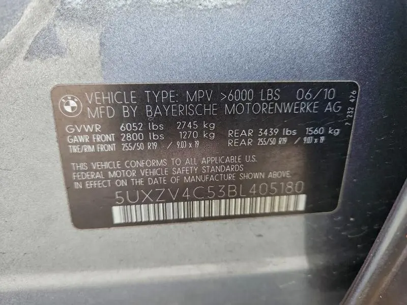 2011 BMW X5 XDRIVE35I  