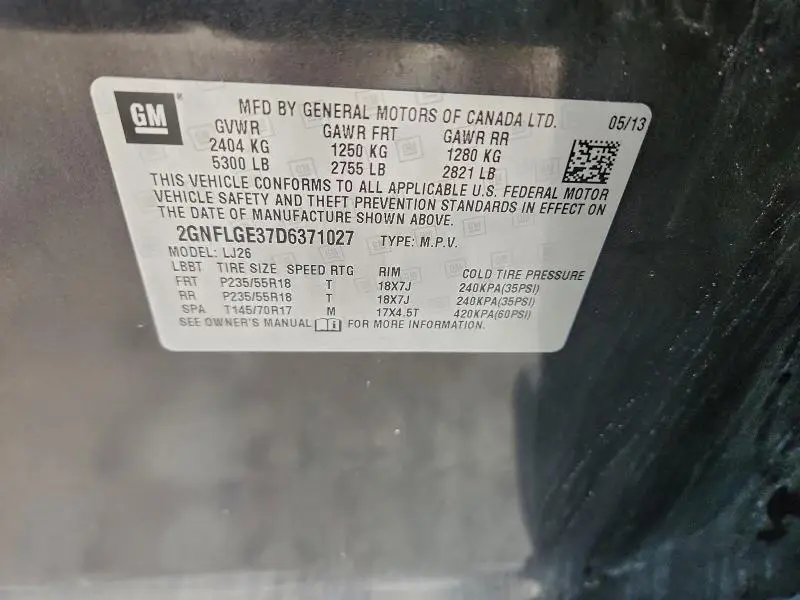 2013 CHEVROLET EQUINOX LTZ  