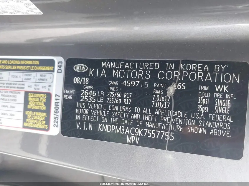 2019 KIA SPORTAGE LX